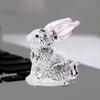 Yousheng Faux Crystal Rabbit Figurine Transparent Collectible Rabbit Statue Glass Art Animal Ornament Bunny Sculpture for Home Office Desk Car