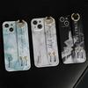 Smoked Marble Wrist Strap Case for iPhone 11, 12, 13, 14, 15 Pro Max - for Women