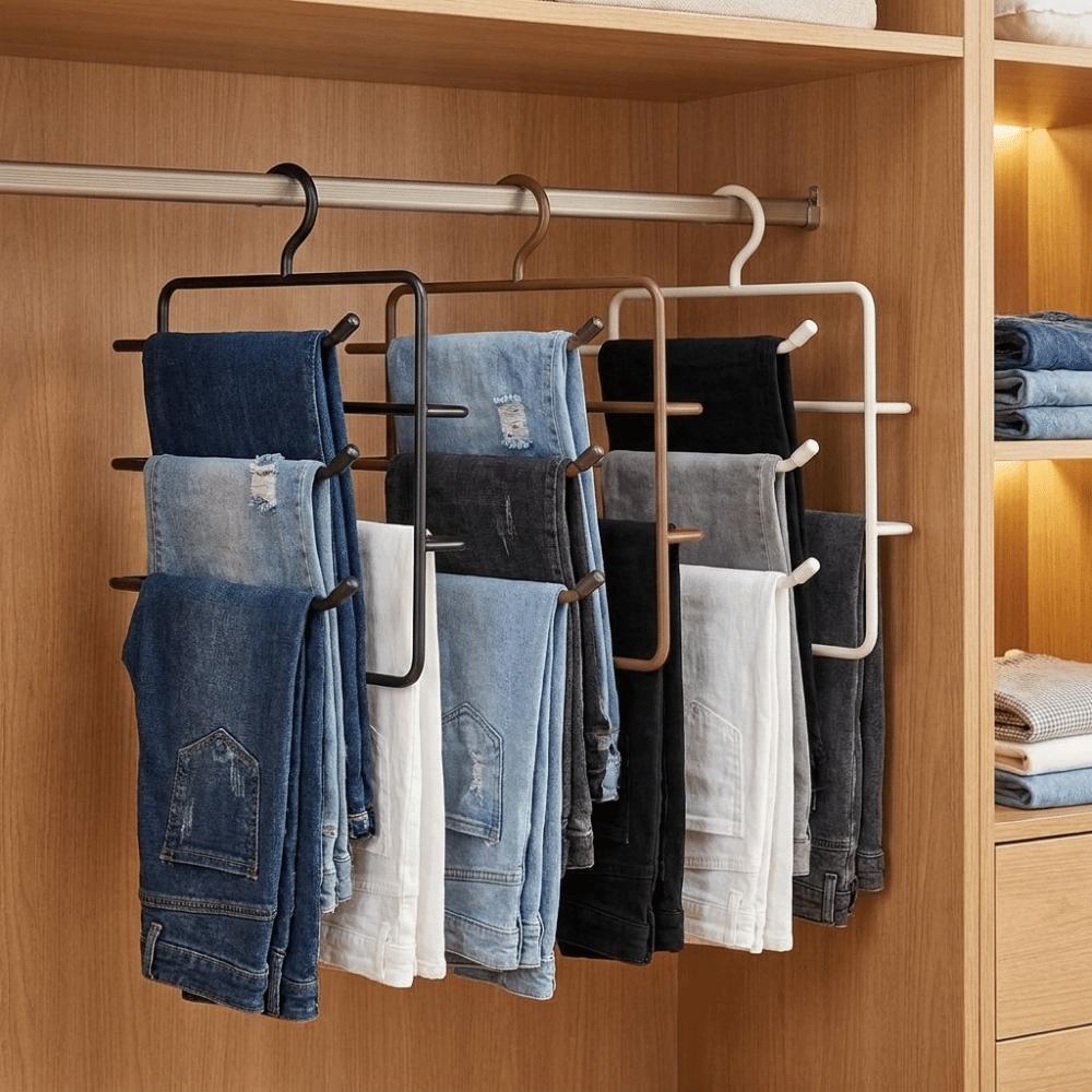 Iron Multi-Layer Trouser Racks Hanging Scarf Tie Rack Multi-functional Pants Hangers for Home