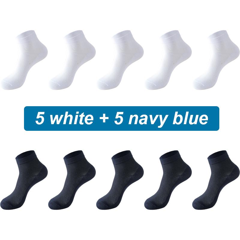 10 пар мужских сетчатых носков из органического хлопка, дышащие, новые черно-белые деловые носки, повседневные спортивные носки весна-лето для мужчин, высокое качество, большие размеры, EUR38-45