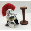 Metal Mini Roman Helmet with Wood Stand Table Desk Decorative