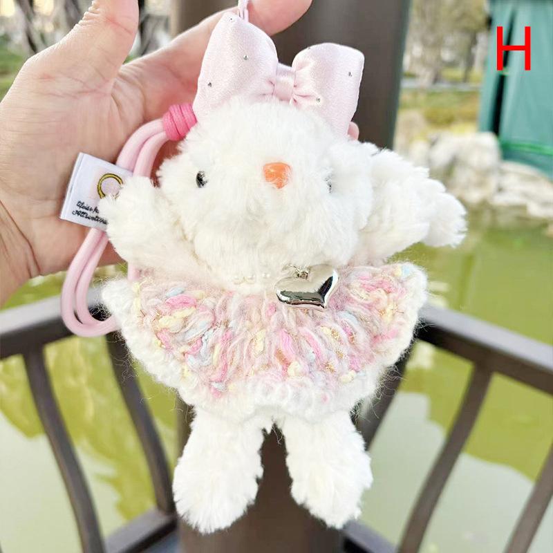 Милый мультяшный пушистый кролик кукла брелок кулон для рюкзака кулон сумка аксессуары креативный чучела животных брелок для подарков