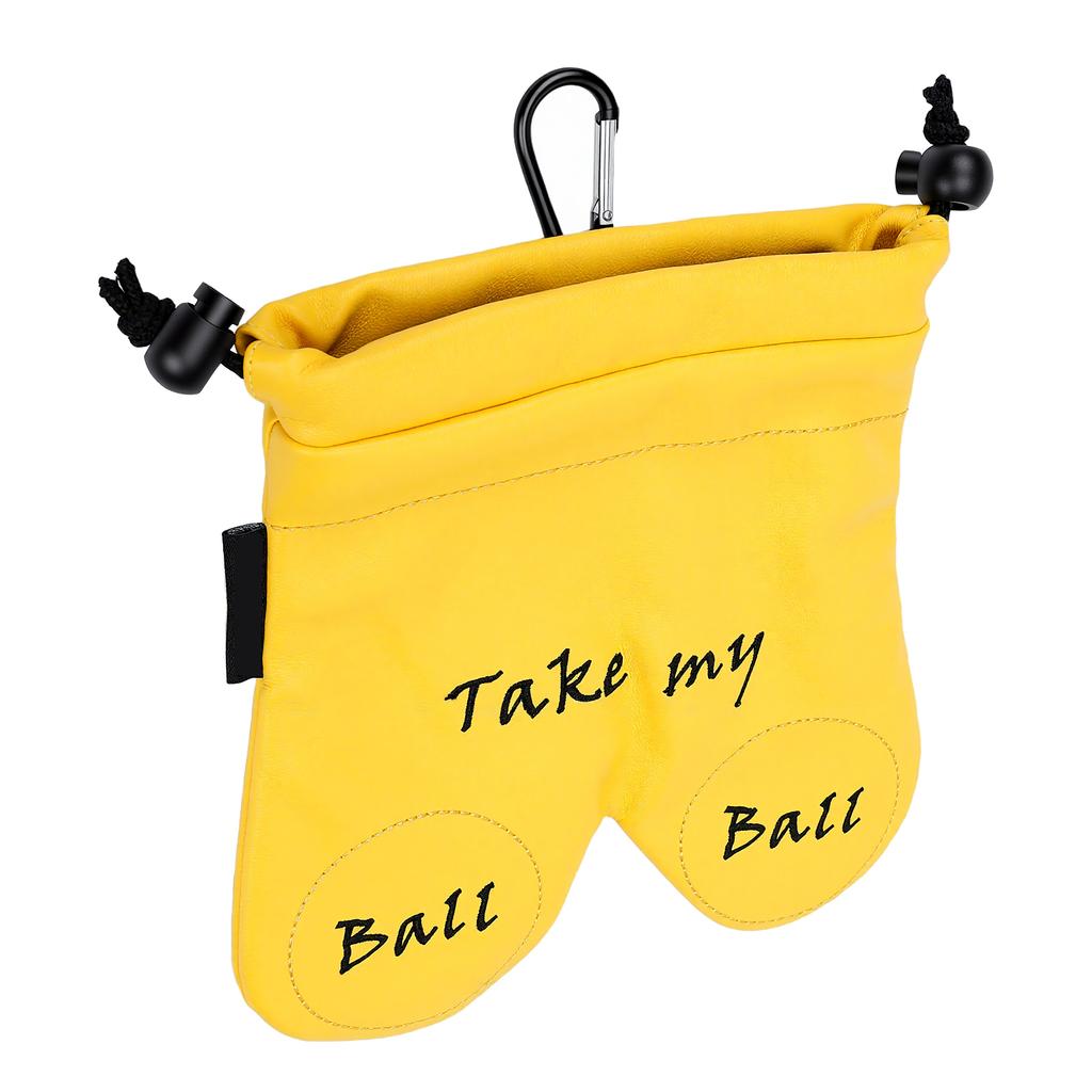 Club Ball Storage Pouch Pants Shaped Design Bag Water Proof PU Leather Hold Multiple Balls Adjustable Drawstring