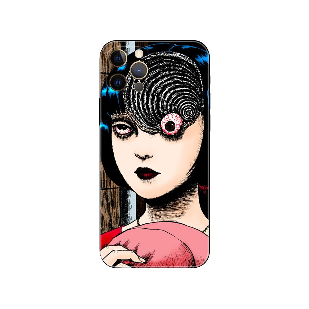Horror Tomie Junji Ito Horror Phone Case for Iphone 5s 2020se 6s 7 8 Plus X 10 XR XS 11 12 13 Mini Pro MAX Black Tpu Back Cover