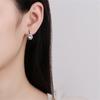 925 Sterling Silver Women Earrings Fashion Geometry Zircon Pair Ear Studs Earring Jewelry Festival Gift