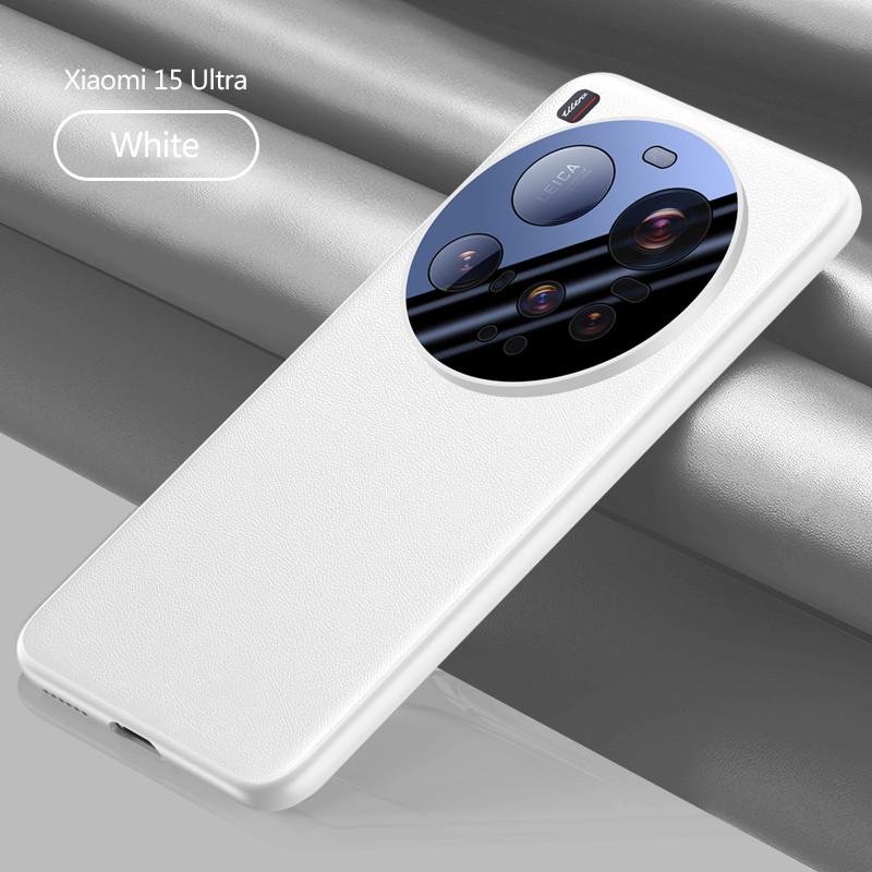 Luxury Ultra Thin PU Leather Phone Case for Xiaomi 15 Ultra 5G Silicone Bumper Drop-proof Camera Full Protection Cover