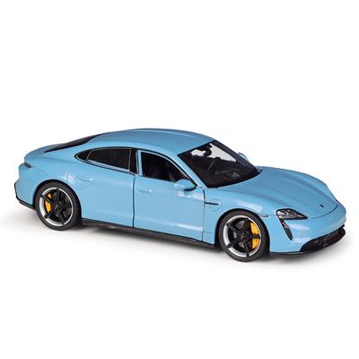 Welly 1/24 Porsche Taycan Turbo S Металлическая модель автомобиля Литье под давлением Металлическая игрушка Модель спортивного автомобиля Высокая симуляция Коллекция Подарки