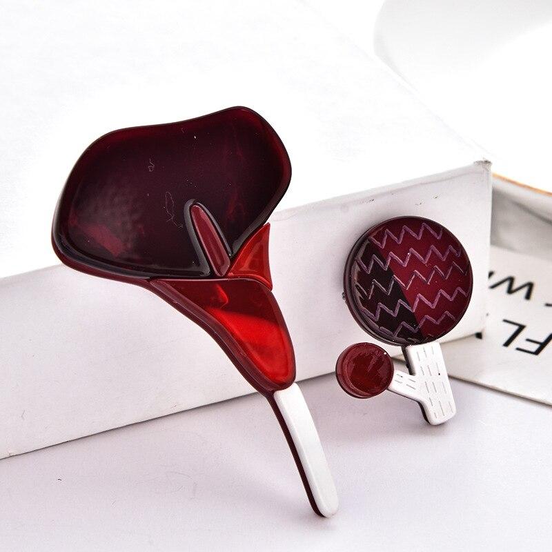 Blucome Милые мини-броши в виде ветки с цветком для женщин и девочек, многослойная акриловая брошь в виде одуванчика, стерео акриловая брошь, брошь-калла