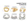 Salircon 6Pcs/Set Punk Creative Irregular Mixed Color Open Rings for Women Trendy Adjustable Drop Rings Jewelry Accessories Gift