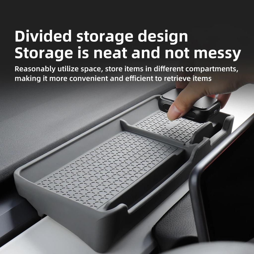 LUCKEASY For Tesla Model 3 Y -2023 Car Multifunctional Dashboard Anti-Slip Pad Interior Accessories Small Item Storage Mat