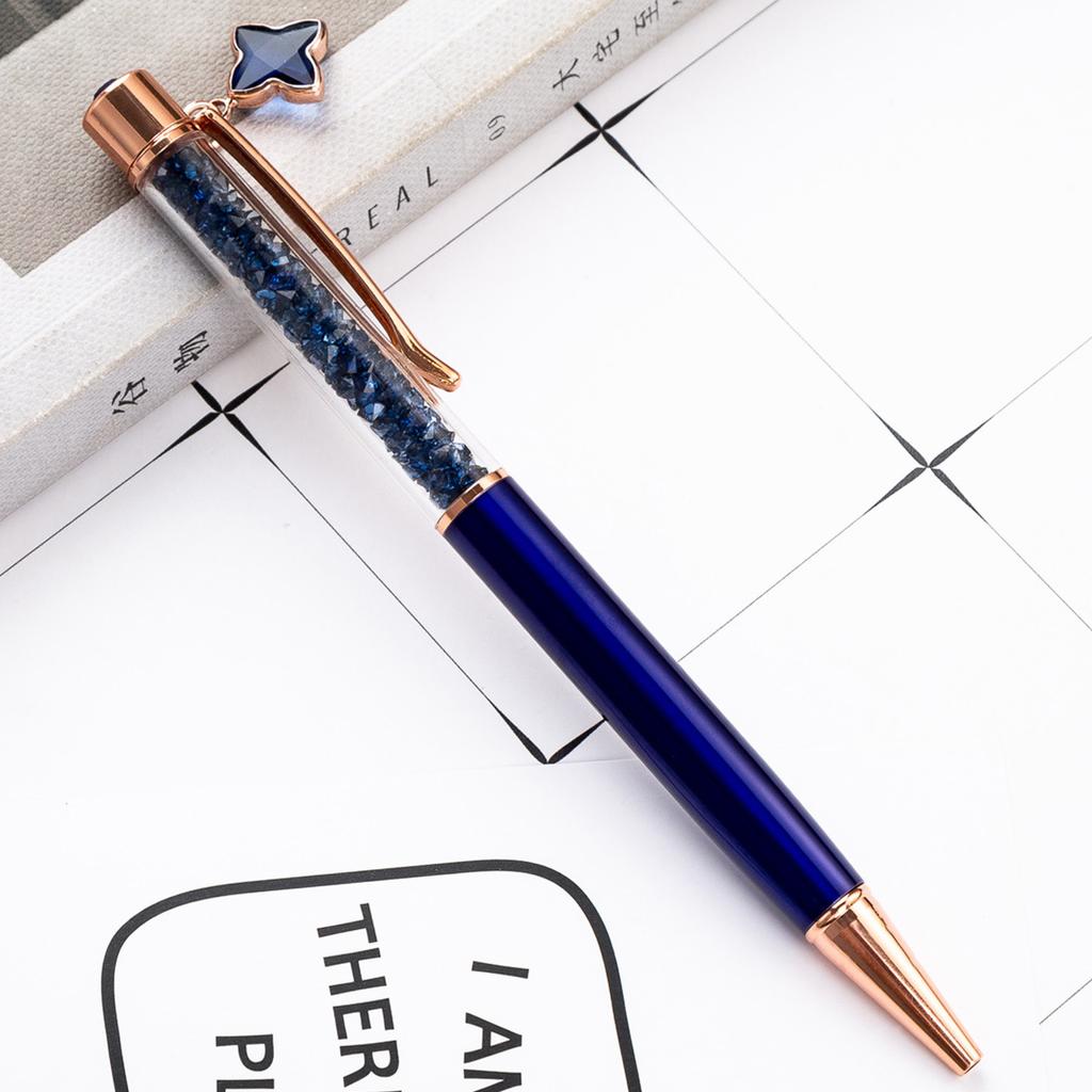 1 шт., шариковая ручка, школьные принадлежности, канцелярские принадлежности, офисные металлические кристаллы, вращающийся люксовый бренд, высокое качество, медсестра, бриллиант, розовое золото, клевер