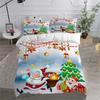 Santa Claus Merry Christmas Duvet Cover Set for Kids Christmas Gift King Queen Size Polyester Comforter Cover with Pillowcases
