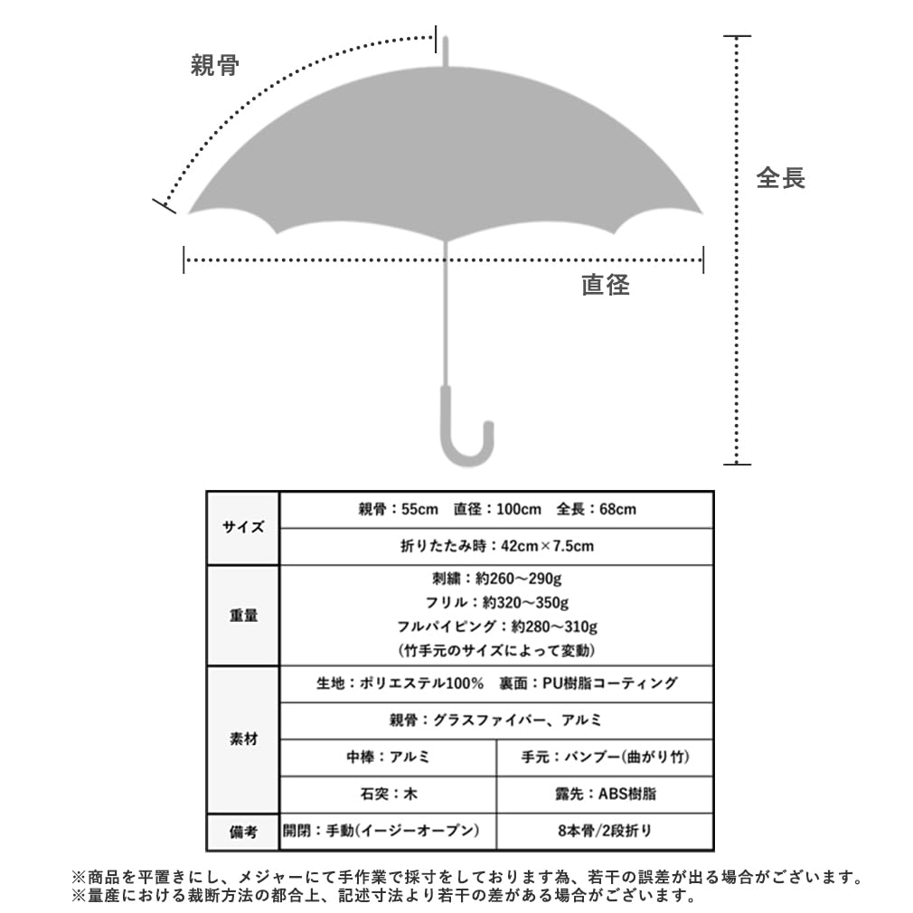 Короткий зонт Vita Felice для женщин, как в солнечный, так и в дождливый день [VITAFELICE] 2-складной (для дней/ребра 55см) пру-30176z (вышитый не совсем белый)