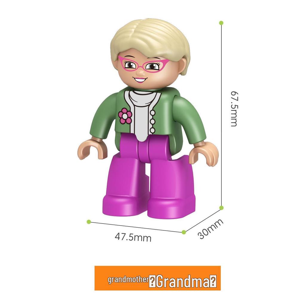 Совместимо с LEGO Duplo: Крупные блоки, Аксессуары, Фигурки, Минифигурки, Куклы, Персонажи и Профессиональные роли (например, Полиция)