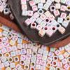 Necklace Arabic Beads Jewelry Making For DIY Bracelet Loose Bead 40pcs 5.5mm*3.5mm Square Supplies Letter Spacer Beads Mixed Acrylic