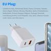 Charger PD 20W Fast Charging USB A Type-c Ports Plug Charging Adapter Suitable for All Smartphones of Samsung Huawei Xiaomi Redmi