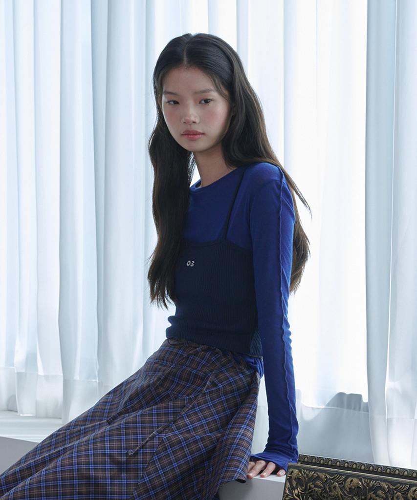OPENING SUNSHINE See-Through Wool Jersey T-Shirt Blue