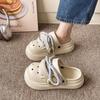 Spring and Summer Big Head Couple Thick-soled Heightening Hole Shoes Men and Women Punk Style Earphone Shoes Wear Soft-soled Cool Slippers Sandals