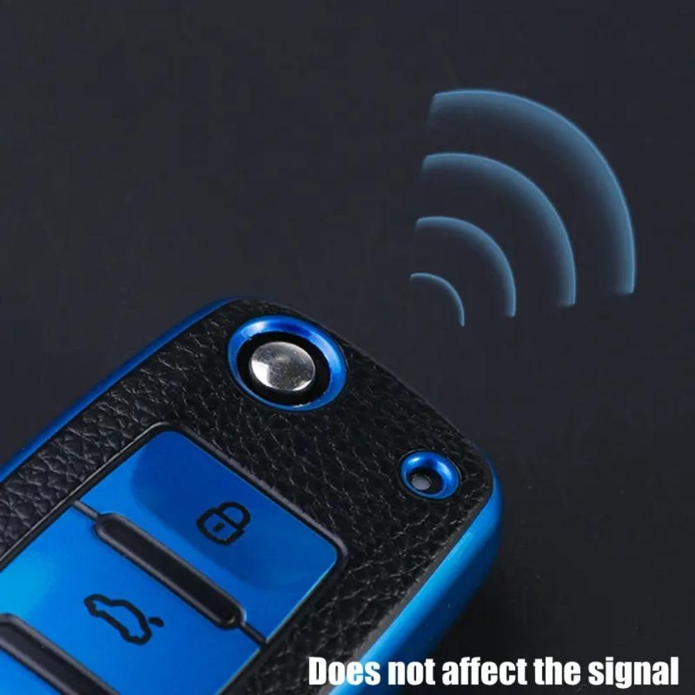 Кожаный чехол для автомобильного ключа из ТПУ, защитная сумка для автомобильного ключа с полным покрытием для VW Volkswagen Polo Tiguan Passat Golf Jetta Lavida Skoda Octavia