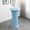Cocktail Round Tablecloth L Spandex Stretch High Top Round Table Cover for Wedding Banquet Birthday Outdoor Party Bar Fair Table