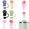 Set of 6 Cat Claw Straw Plugs Ornament Silicone Straw Covers for Water Glass