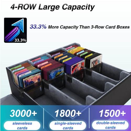 Deck Case, Trading Card Case, Card Storage Box, Card Case with Dividers and Card Stoppers, Compatible with Yu-Gi-Oh!, Pokemon, MTG, and Other Card Gam