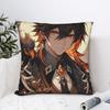 Подушка с Зонгли из Genshin Impact Чехол для подушки из мягкой ткани Декорация Игровой Мультяшный Наволочка для Подушки-Броска Чехол для Сиденья На молнии