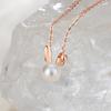 Genuine Pearl Necklace for Women K18 Pink Gold Freshwater Pearl Rabbit Single 7mm Pendant with Gift Wrapping Day Christmas Birthday Anniversary