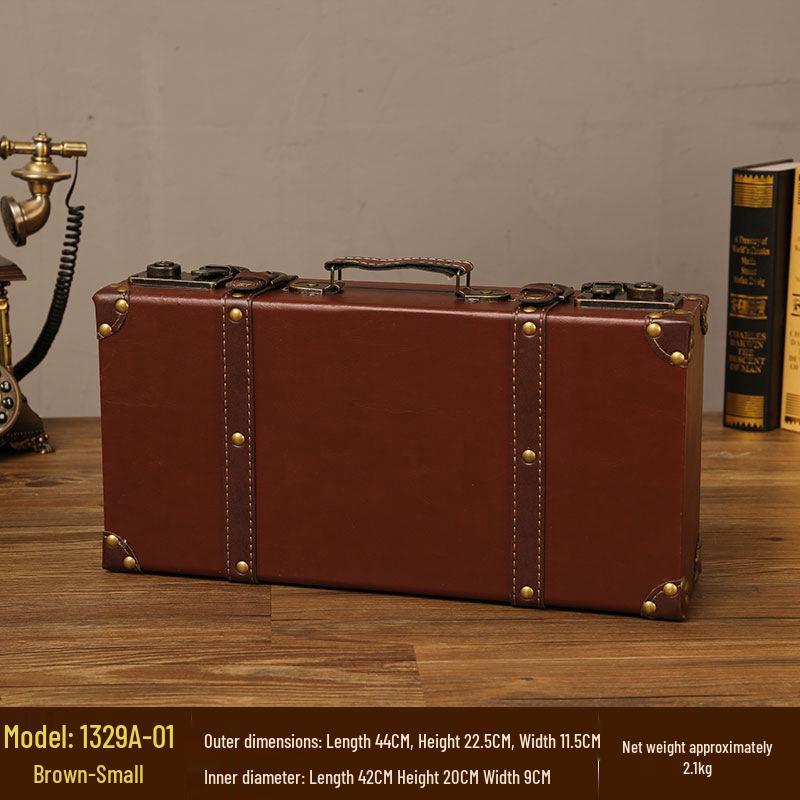 European Antique-Style Suitcase Set: Three-Piece Ornament Display & Storage Box for Home or Photography Props