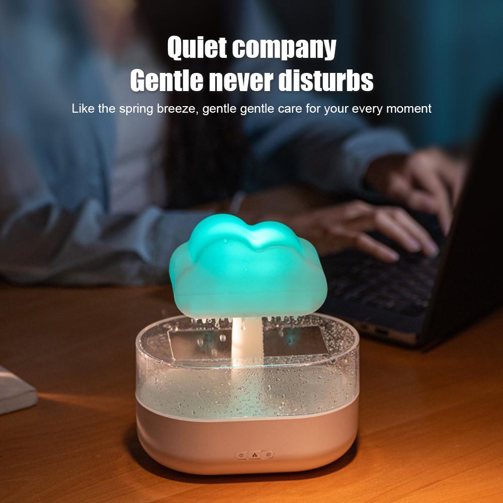 Увлажнитель дождевых облаков, капельница воды, 7 смен цветов, светодиодная подсветка, автоматическое отключение, 2 режима, 200 мл