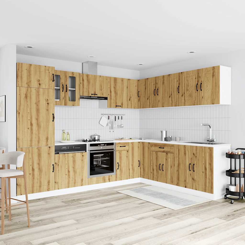 Vidaxl Zestaw Szafek Kuchennych Kalmar, 14-Częściowy, Dąb Artisan