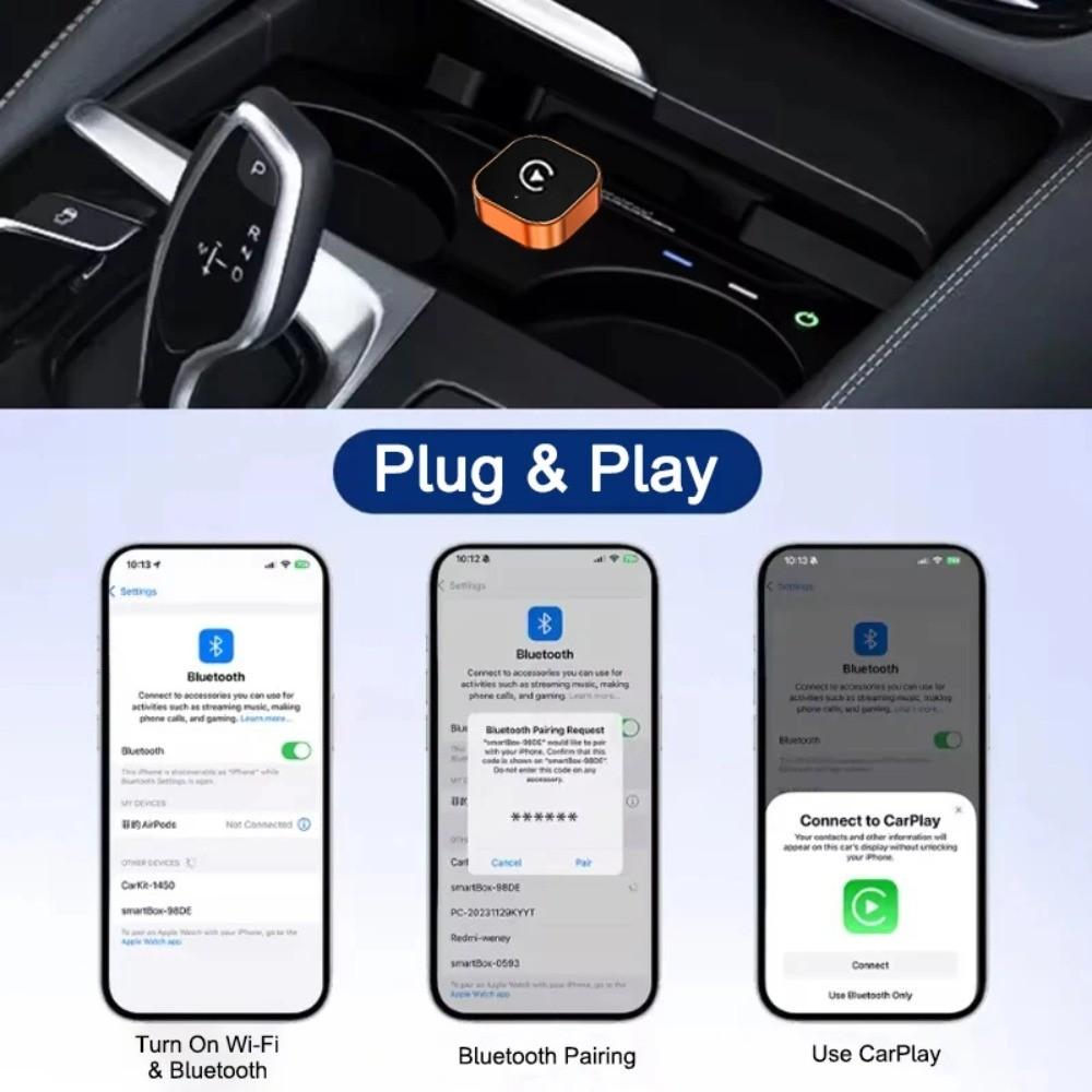 2026 Mini Wireless CarPlay Android Auto Adapter USB Dongle Smart Mini Box Plug and Play Blueto Fast Connect