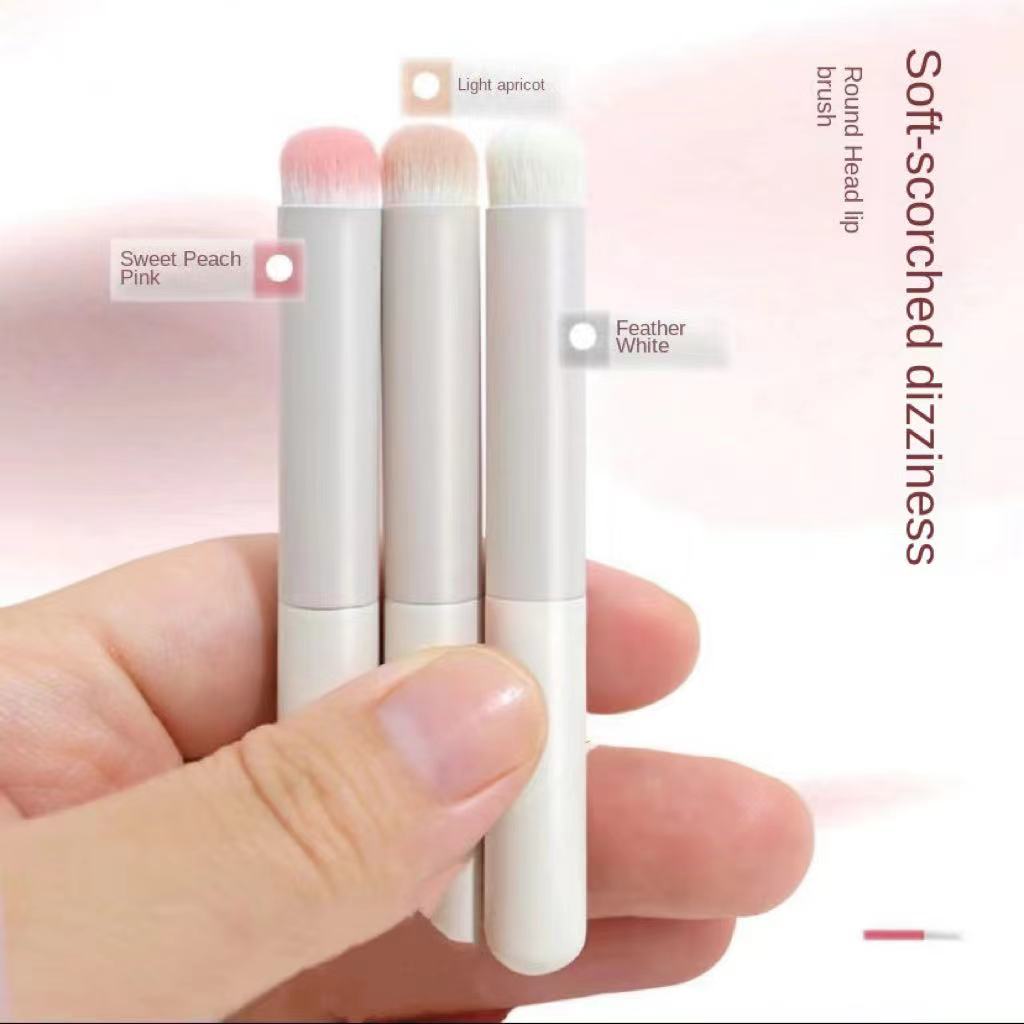 1 PC Portable Round Head Mini Lip Brush Carry Lid Lipstick Brush Concealer Brush Girl Lip Gloss Smudge Makeup Brush  