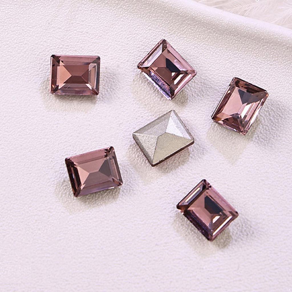 10 штук розовых блестящих стразов для украшения ногтей, смешанные формы, включая сердечки, квадраты, бабочки, капли, для DIY дизайна ногтей, дома, в салоне, для вечеринки