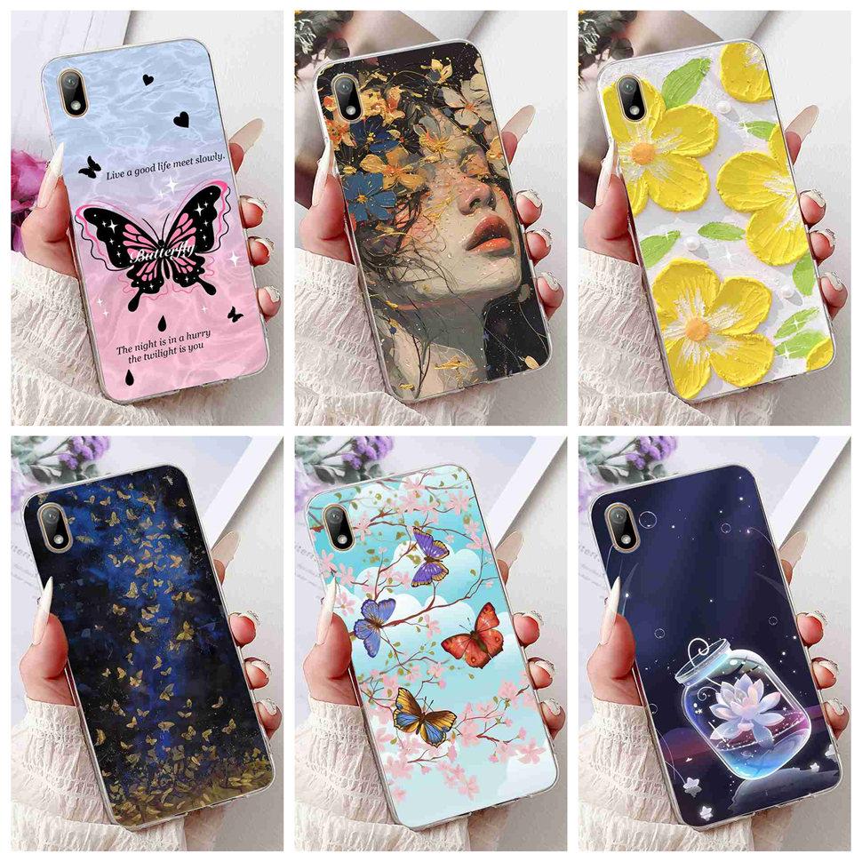 For Huawei Y5 2019 AMN-LX1 Case Colorful Butterfly Flowers Soft Silicone TPU Back Cover For Huawei y5 Y5 AMN-LX2 AMN-LX3 Bumper