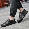 Fashion Lace-Up Mens Fashion Sneakers High Quality Male Comfortable Walking Shoe Simple Men Casual Flats Genuine Leather Skate Shoes Men