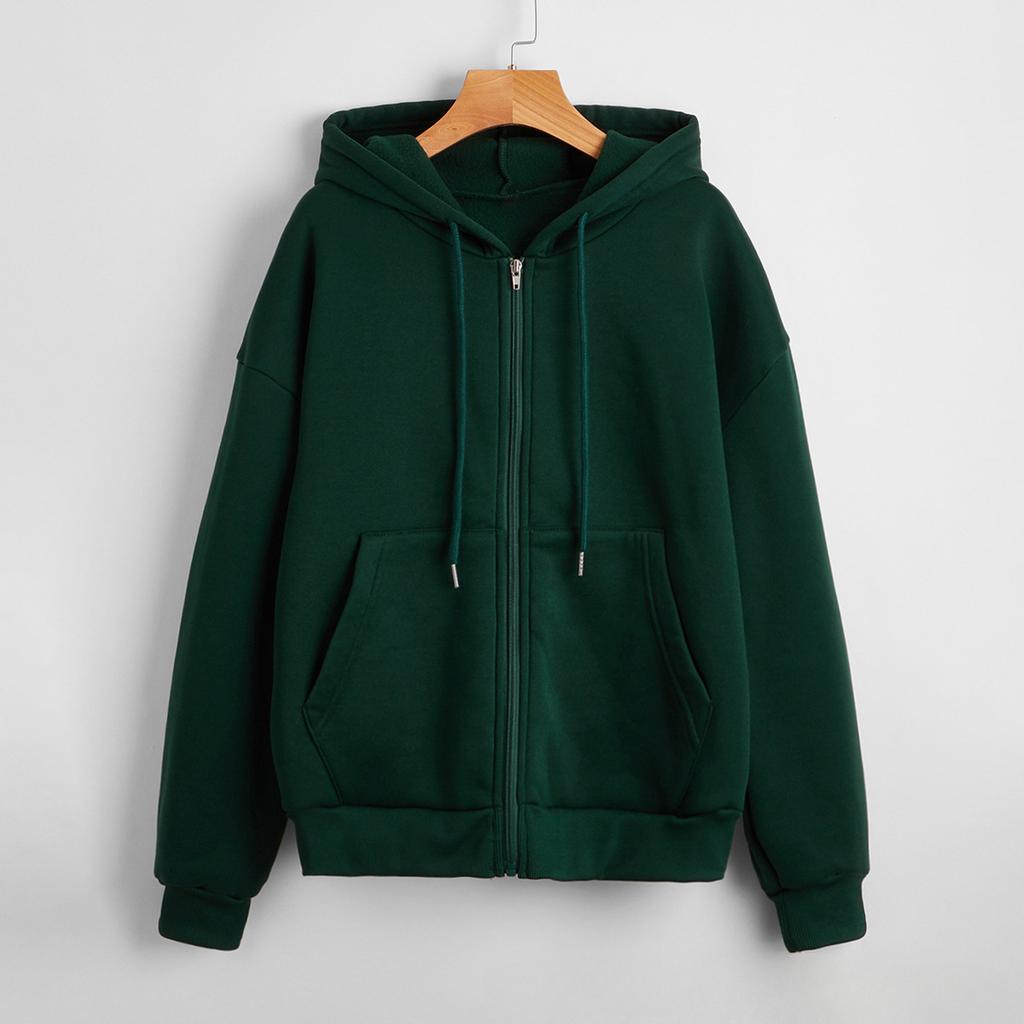 Женский осенний бархатный свитер большого размера, женская свободная куртка с капюшоном, однотонная, на молнии, в повседневном стиле