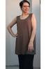 Women's Style Big Size T-Shirt Light Brown Thick Strap Combed Cotton Viscose T-Shirt