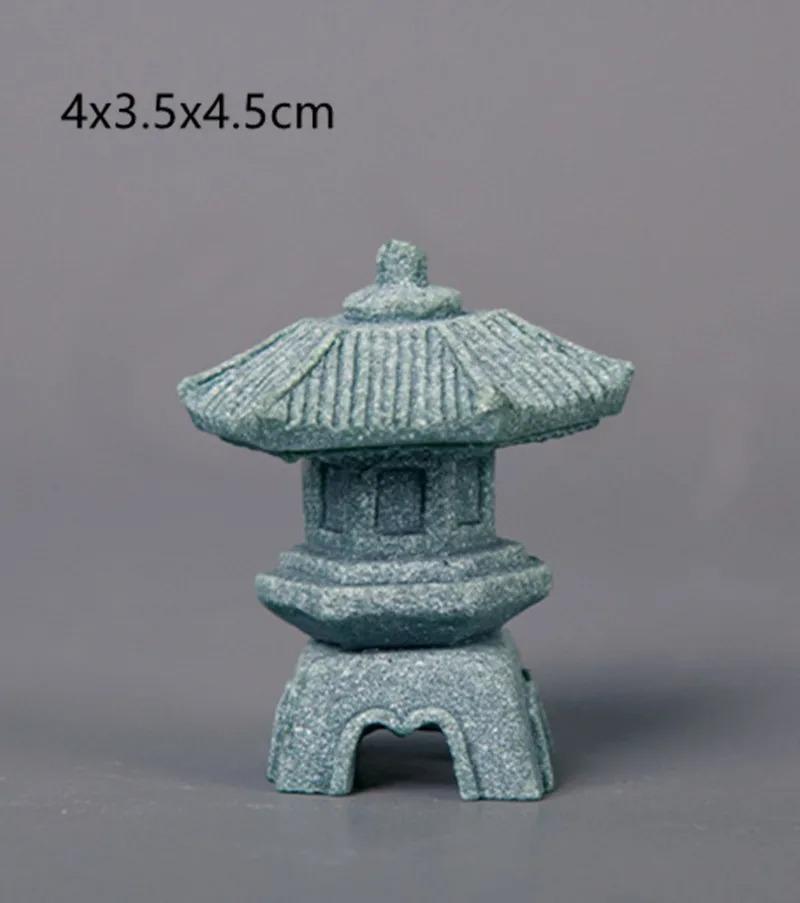 Миниатюрная пагода-фонарь, статуэтка Будды, украшение для сада фей на открытом воздухе, для микроландшафтного двора, аквариума, бонсай, дзен-украшения