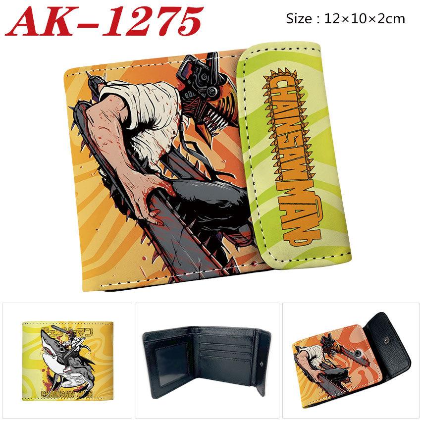 Chainsaw Man Wallet PU Snap Button Bifold Short Anime Cartoon Portable Card Holder Pochita