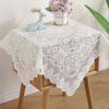 1 шт. Простая скатерть с кружевом для домашнего декора Белый шифон Вязание Кафе Ресторан Ткань для фона Декоративная ткань Нескользящая Скатерть в французском стиле