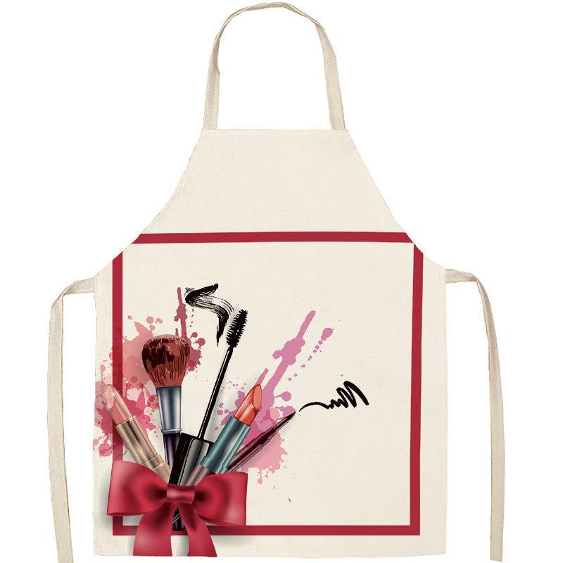 Minimalist Linen Apron For Women With Lipstick Design And Waterresistant Material For Nail Salons