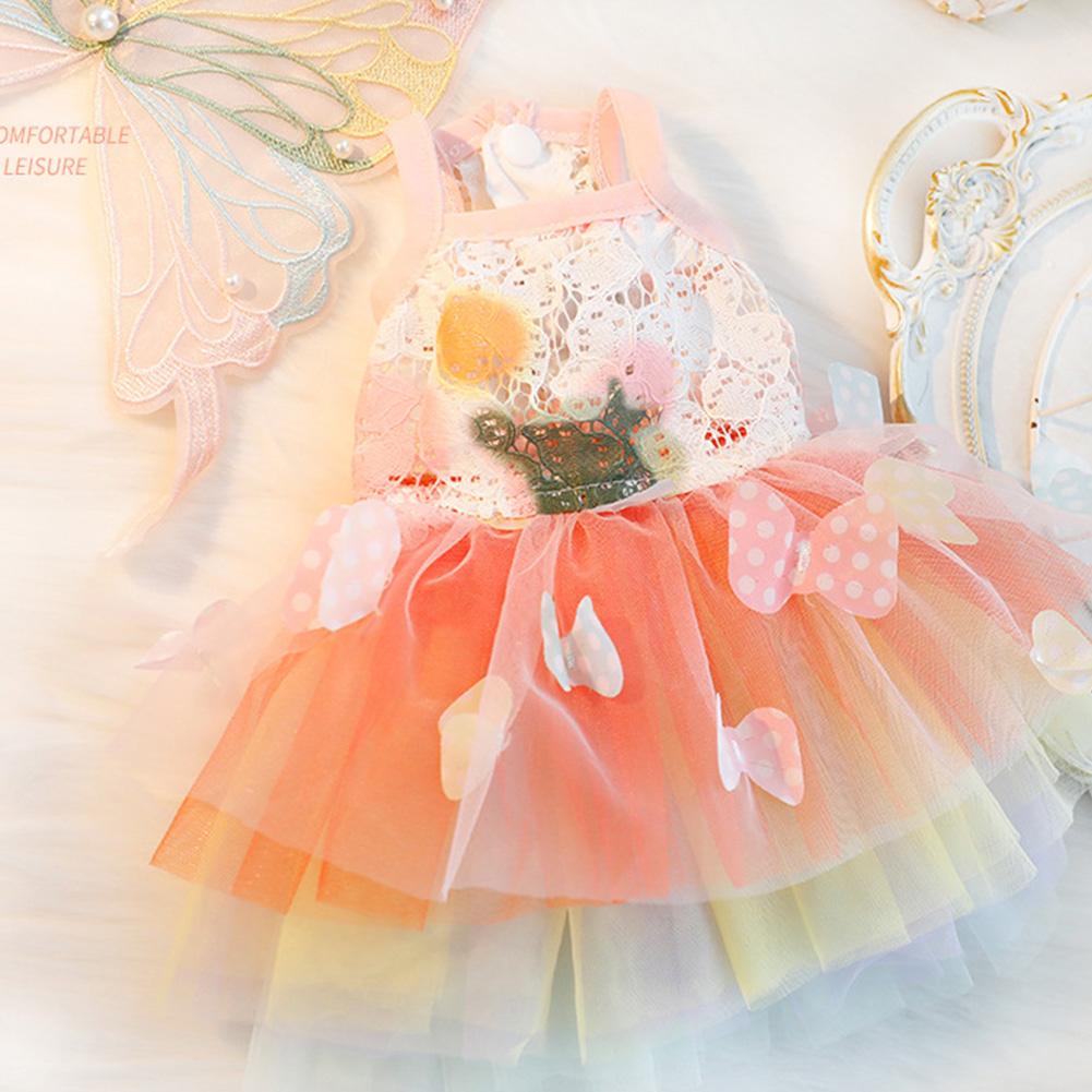 Dress Clothes Princess Cat Dog Rabbit Bunny Kitten Butterfly Costume Schnauzer Chihuahua Puppy Summer Sweet Mesh Dress