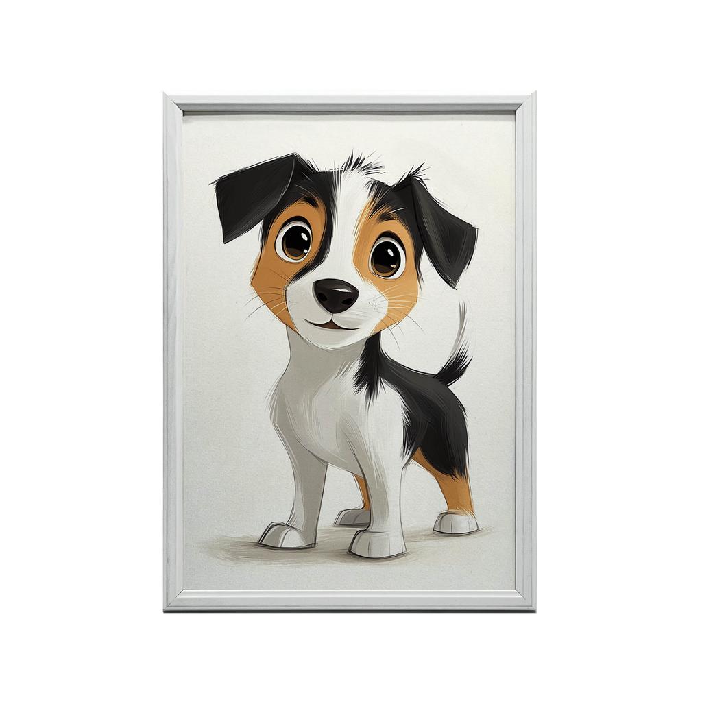 Jack Russell Terrier Dog Poster Jack Russell Terrier Dog Poster, 50X70 Cm, Dark Brown Wooden Frame, 230 Gsm Matte Paper