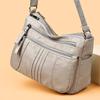 Ретро Мягкая Кожаная Сумка Через Плечо Много Карманов Однотонная Сумка Crossbody Идеально для Деловых Поездок Покупок