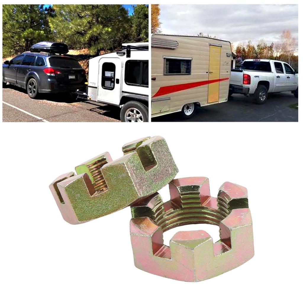 2 Sets Trailer Nut Kit with 1in Shaft Spindle Nuts 1in Washer 2.2in   Cotter Pins Galvanized for 1in Shaft Spindle