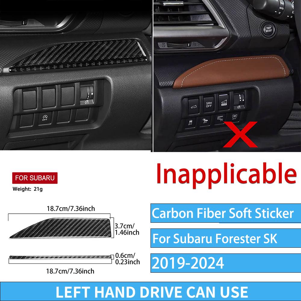 Real Carbon Fiber Car Accessories Gear Air Vent Set Trim Cover Soft Sticker For Subaru Forester SK      2024