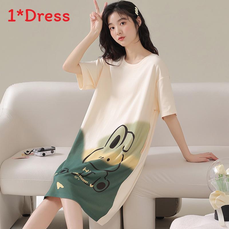 Summer Lady Sleepwear With Milk Silk Fabric For Home Lounge And Sleep Comfort
