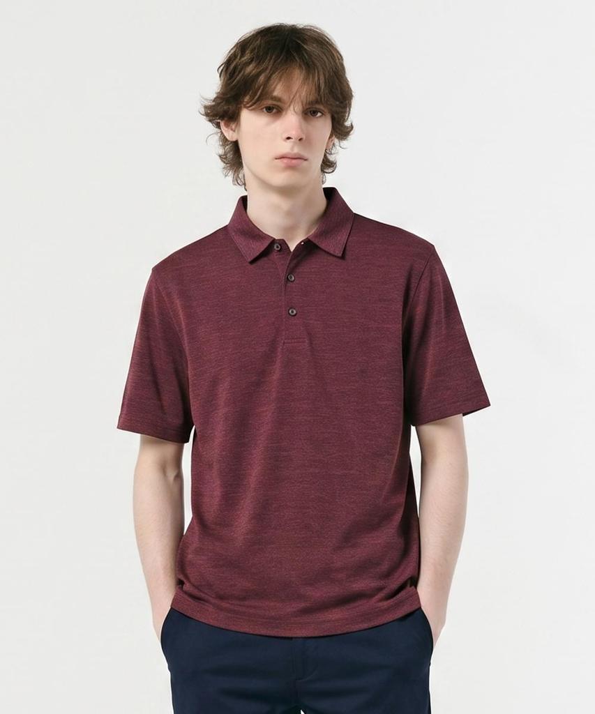 NOTIG Cool Touch Basic Short Sleeve Polo Shirt Red_Ols1T1Ts102R1