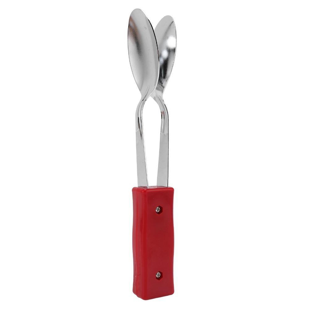 Silver+Red Musical Spoons Metal+Plastic Folk Music Tool Premium Folk Instrument Live Shows